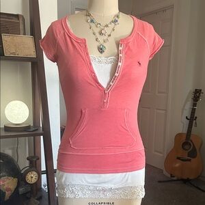 Abercrombie & Fitch Y2K vintage Henley top